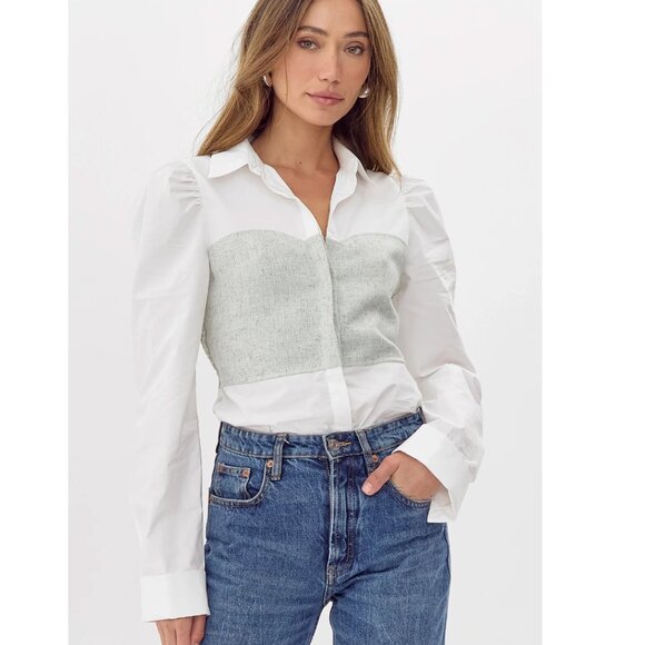 Greylin Nora Smocked Linen Shirt - Picture 4 of 7